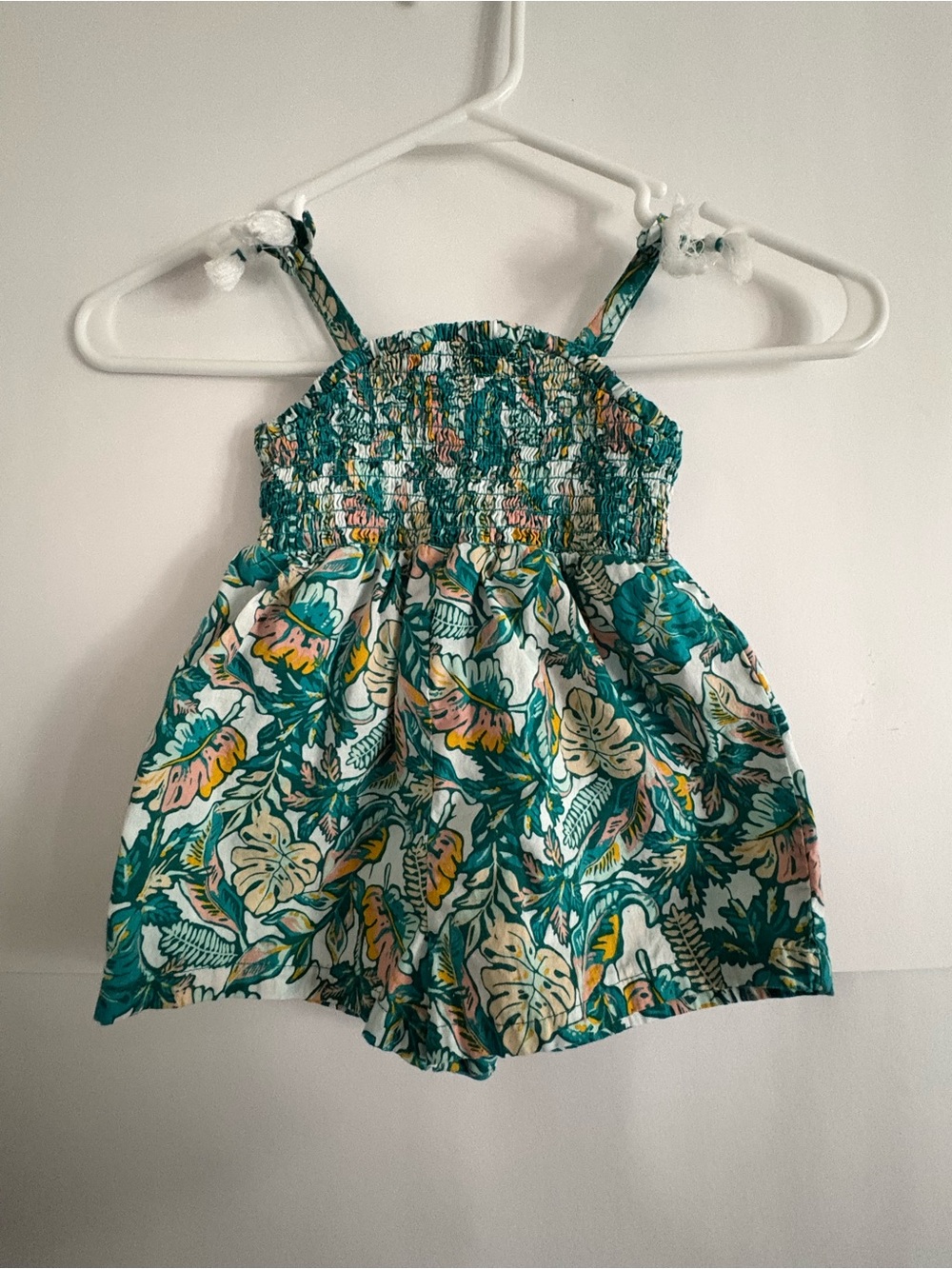 Tommy Bahama Toddler Tropical Print Green Romper 18M